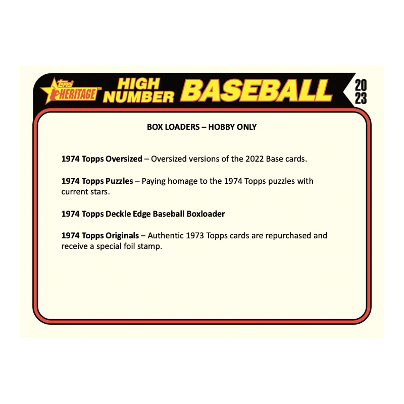 2023 Topps Heritage High Number Baseball Hobby Box